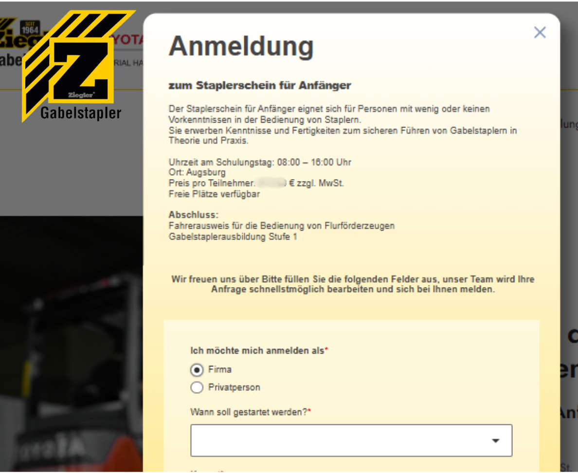 Form Creation for Ziegler